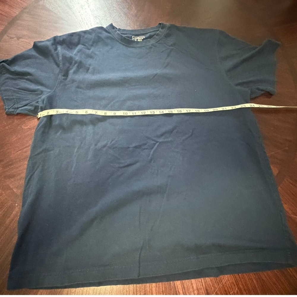 LL Bean Mens XL Navy Blue Carefree Unshrinkable Short Sleeve T-Shirt Blank